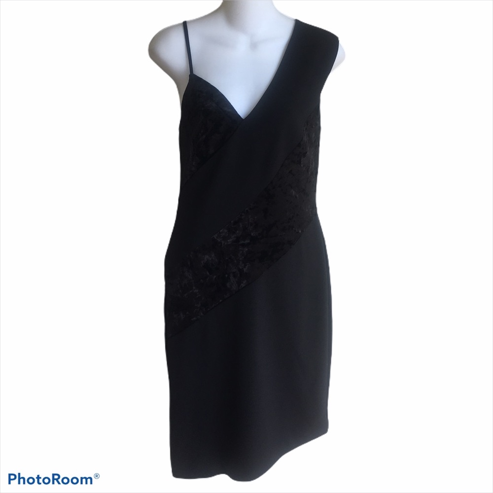NWT Rachel Roy Asymmetrical Hem Cocktail Dress Velvet Panel Ladies Size 6